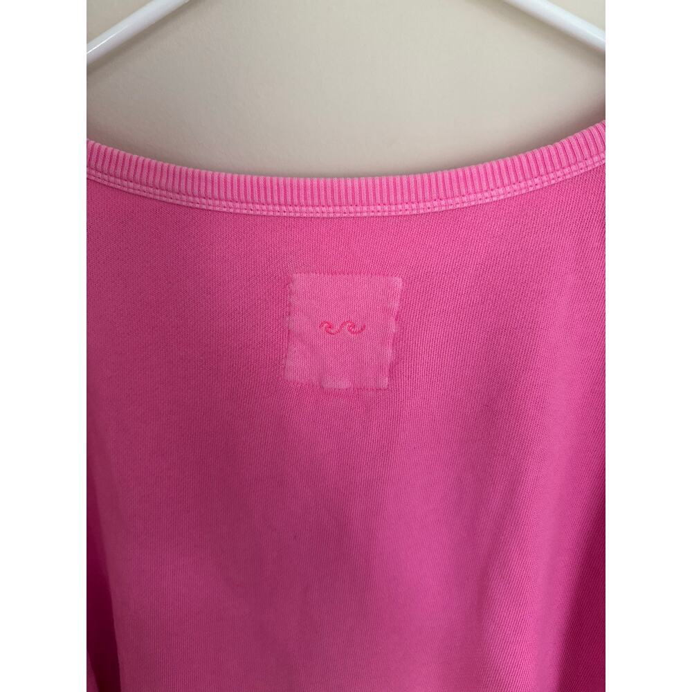 Aerie | Hot Pink Garment Dyed Off the Shoulder Preppy Crewneck Pullover Lounge - Picture 9 of 11